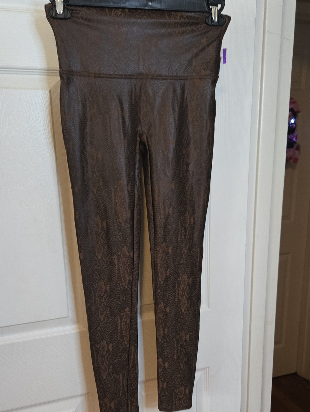 SPANX Dark Brown Snake-Print High Waist Jeggings